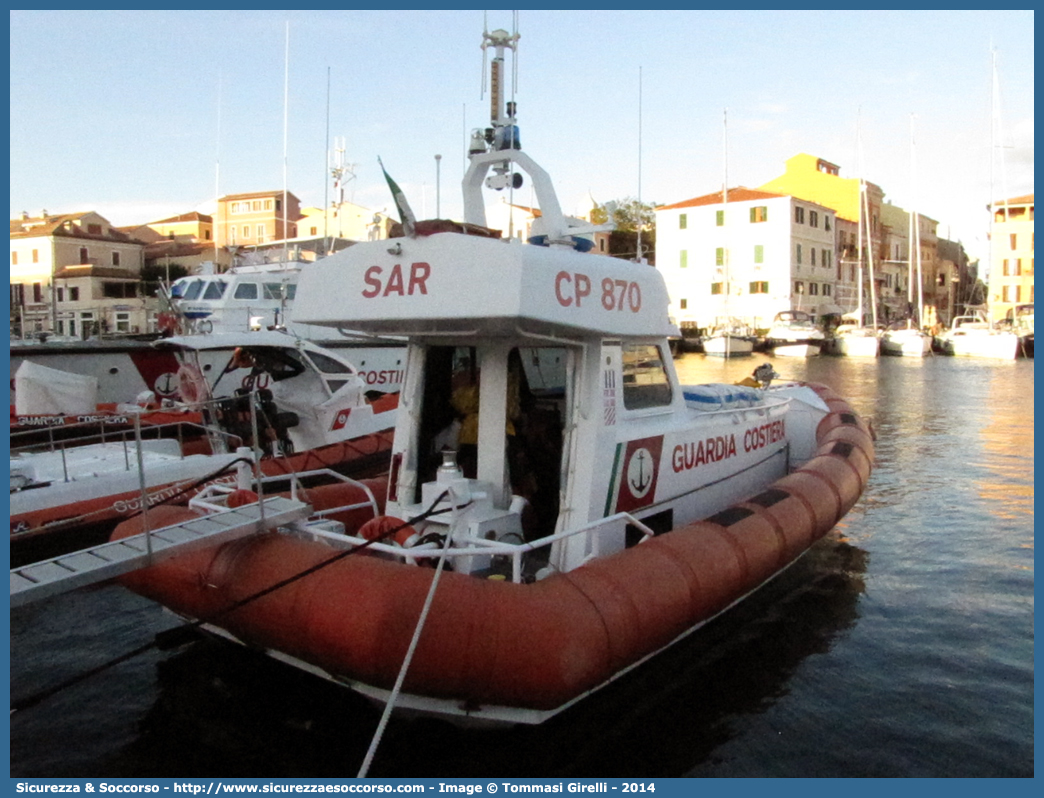 CP 870
Corpo delle Capitanerie di Porto
Guardia Costiera
Vedetta Costiera Classe 802
Cantieri Navali CodecasaDue S.p.A.
Parole chiave: CP;C.P.;G.C.;GC;Guardia;Costiera;Capitaneria;Capitanerie;Porto;Vedetta;Vedette;Costiera;Costiere;Classe;802;CodecasaDue