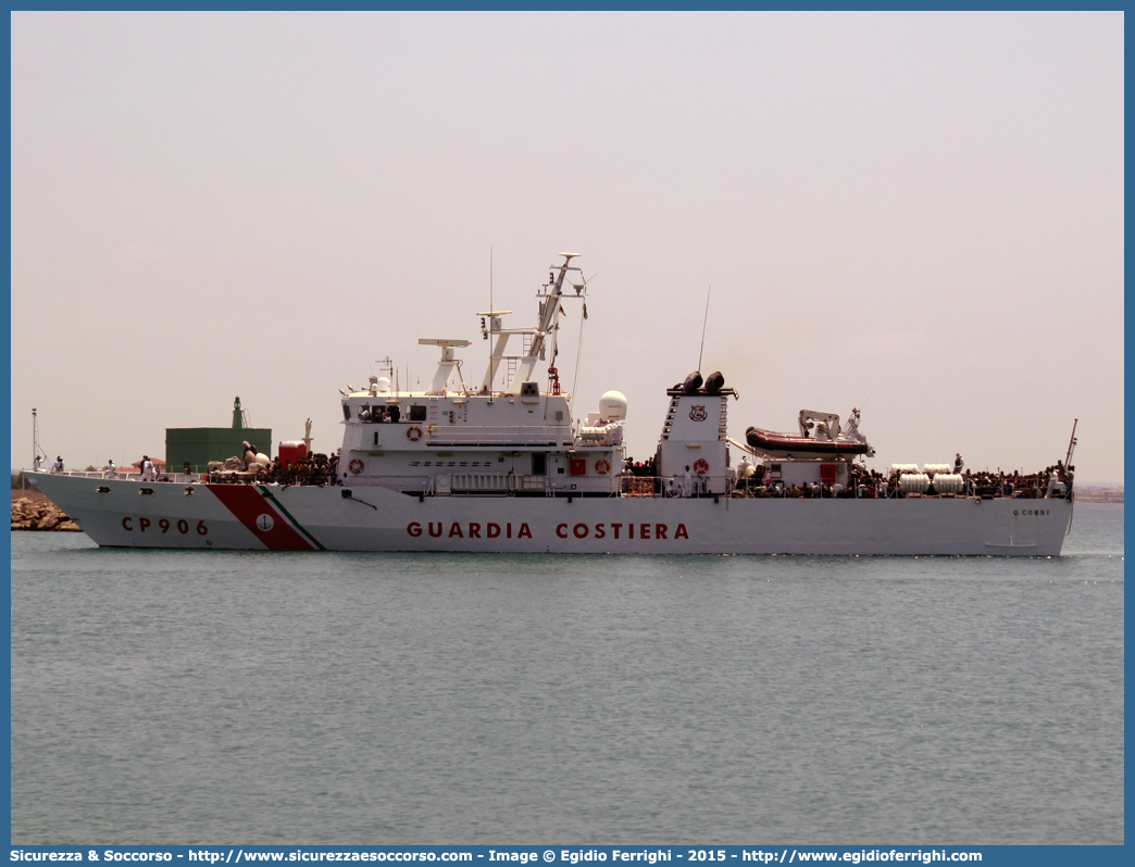 CP 906 "Oreste Corsi"
Corpo delle Capitanerie di Porto
Guardia Costiera
Pattugliatore d'Altura Classe "Saettia"
Parole chiave: Guardia;Costiera;Capitaneria;Capitanerie;Porto;Pattugliatore;Pattugliatori;Altura;Classe;Saettia;CP;C.P.;G.C.;GC;906;CP906;CP 906;Oreste;Corsi