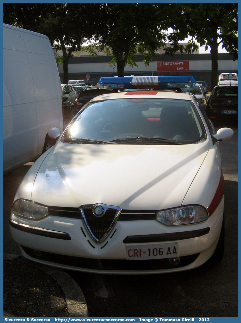 CRI 106AA
Croce Rossa Italiana
Caravaggio (BG)
Alfa Romeo 156 I serie
(variante)
Parole chiave: CRI;C.R.I.;Croce;Rossa;Italiana;Alfa;Romeo;156;Caravaggio;106AA