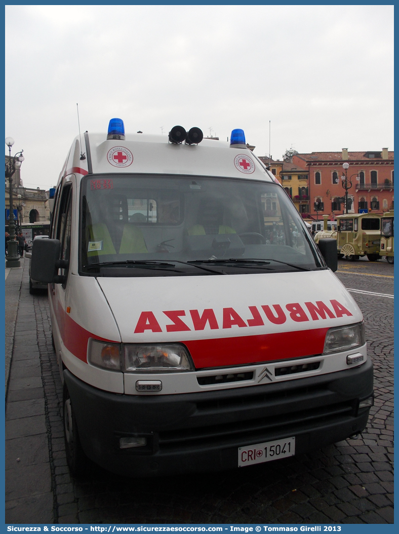 CRI 15041
Croce Rossa Italiana
Verona
Citroen Jumper I serie

Parole chiave: Croce;Rossa;Italiana;CRI;C.R.I.;Ambulanza;Citroen;Jumper;Verona;15041