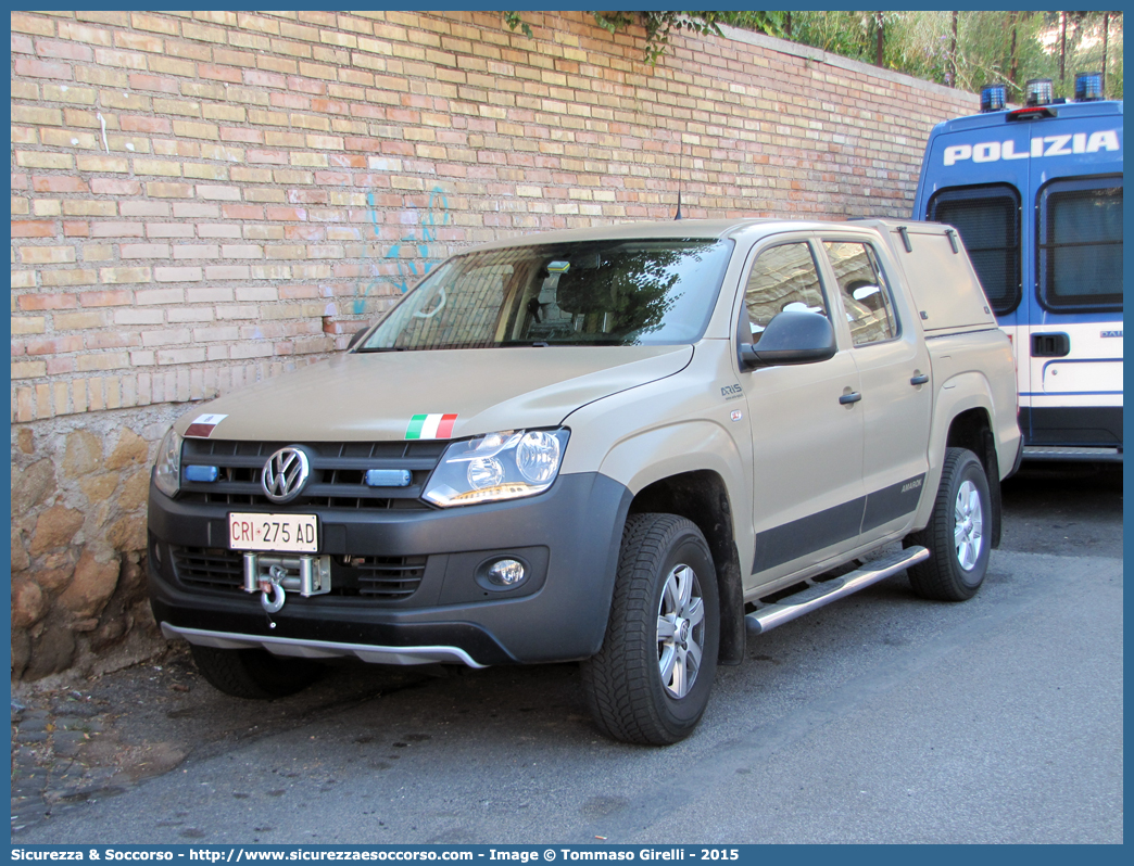 CRI 275AD
Croce Rossa Italiana
Corpo Militare
Volkswagen Amarok
Allestitore Aris S.p.A.
Parole chiave: CRIM;CRI;C.R.I.;C.R.I.M.;Croce;Rossa;Italiana;Corpo;Militare;Volkswagen;Amarok