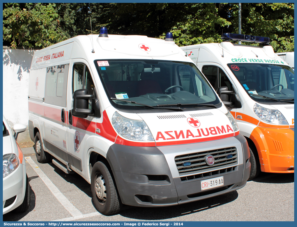 CRI 319AA
Croce Rossa Italiana
Padova
Fiat Ducato III serie
Allestitore MAF S.n.c.
Parole chiave: Croce;Rossa;Italiana;CRI;C.R.I.;Ambulanza;Fiat;Ducato;X250;Padova;MAF;M.A.F.;Mariani Alfredo e Figlio;319AA;319 AA