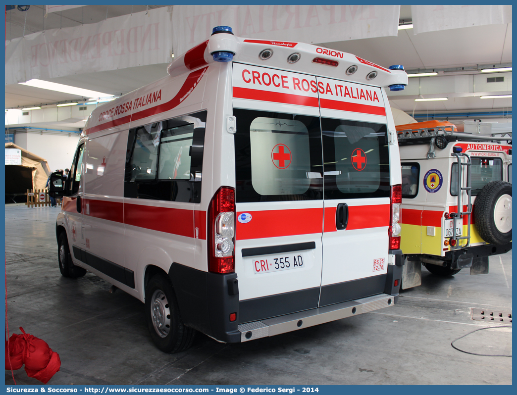 CRI 355AD
Croce Rossa Italiana
Cellatica (BS)
Fiat Ducato III serie
Allestitore Orion S.r.l.
Parole chiave: Croce;Rossa;Italiana;CRI;C.R.I.;Ambulanza;Fiat;Ducato;X250;Orion;Cellatica;355AD;355 AD