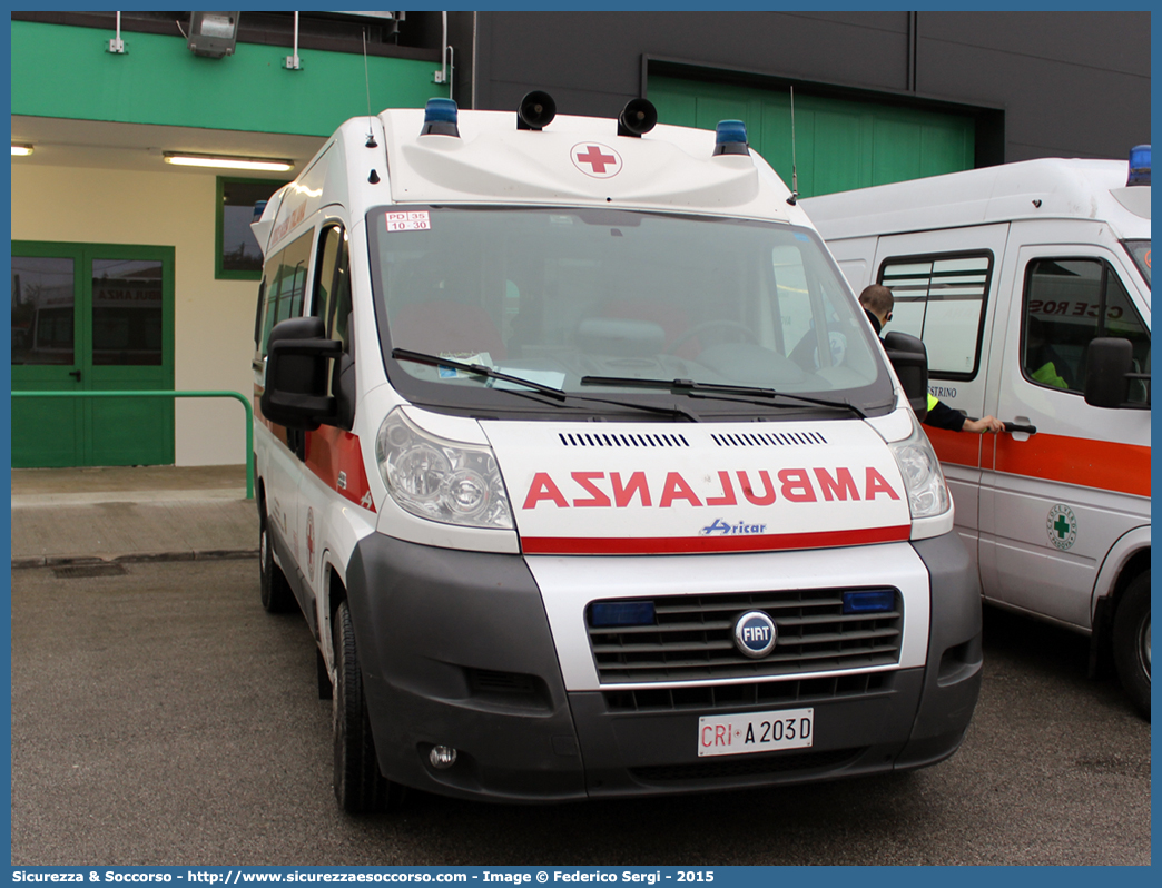 CRI A203D
Croce Rossa Italiana
Padova 
Fiat Ducato III serie
Allestitore Aricar S.p.A.
Parole chiave: Croce;Rossa;Italiana;CRI;C.R.I.;Ambulanza;Fiat;Ducato;X250;Aricar;Padova