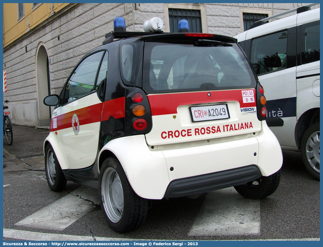 CRI A2049
Croce Rossa Italiana
Padova
Smart ForTwo I serie
Allestitore Vision S.r.l.
Parole chiave: CRI;C.R.I.;Croce Rossa Italiana;Padova;Smart;ForTwo;Vision;A2049