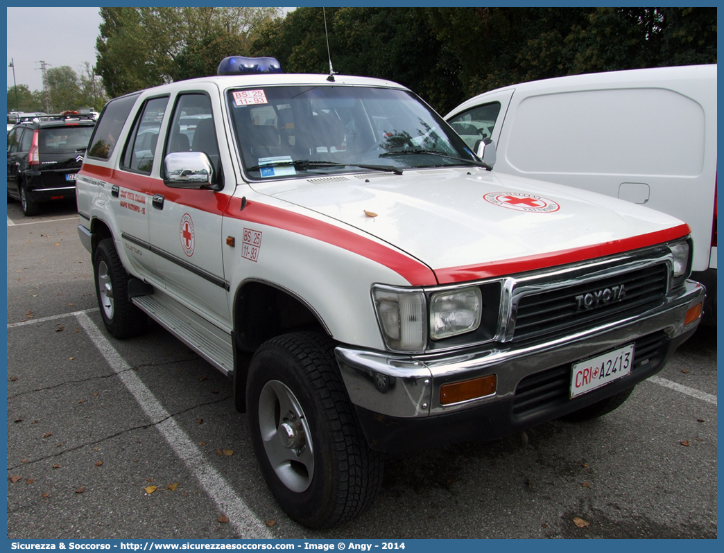 CRI A2413
Croce Rossa Italiana
Valtrompia (BS)
Toyota 4Runner II serie
Parole chiave: CRI;C.R.I.;Croce Rossa Italiana;Valtrompia;Toyota;4Runner