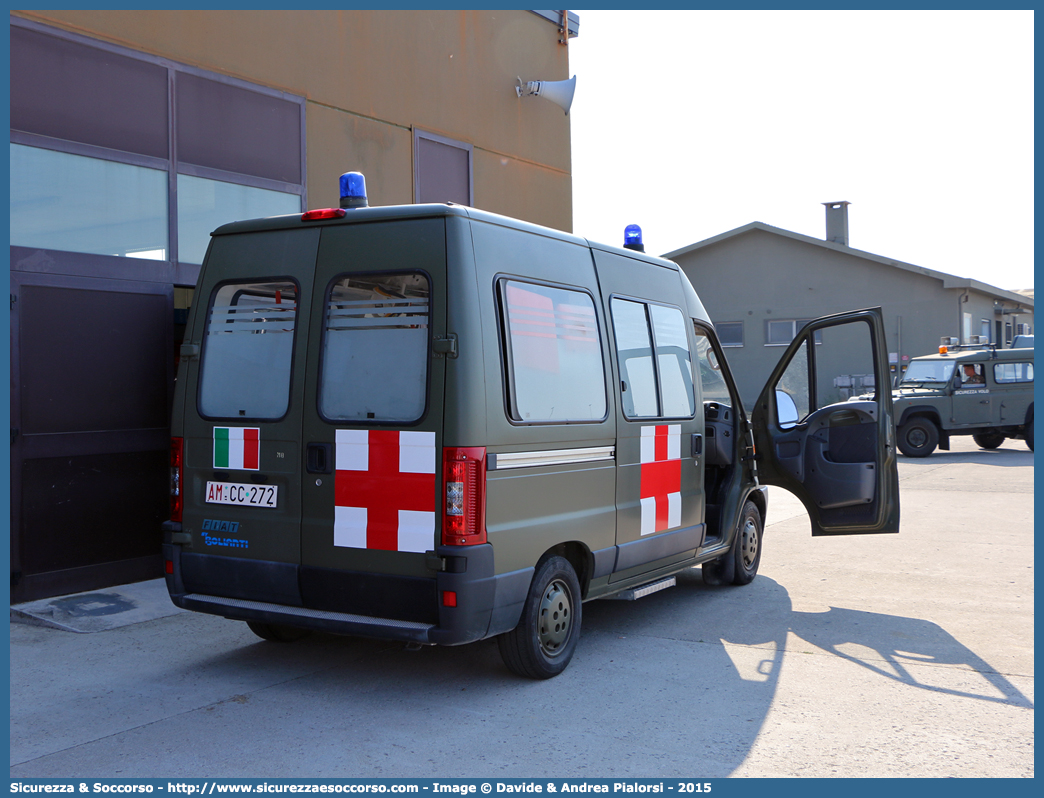 AM CC272
Aeronautica Militare Italiana
Servizio Sanitario
Fiat Ducato II serie restyling
Allestitore Bollanti S.r.l.
Parole chiave: AMI;A.M.I.;Aeronautica;Militare;Italiana;Servizio;Sanitario;Fiat;Ducato;Bollanti