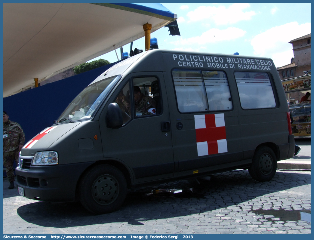 EI CG822
Esercito Italiano
Sanità Militare
Policlinico Militare "Celio"
Fiat Ducato II serie restyling
Allestitore Bollanti S.r.l.
