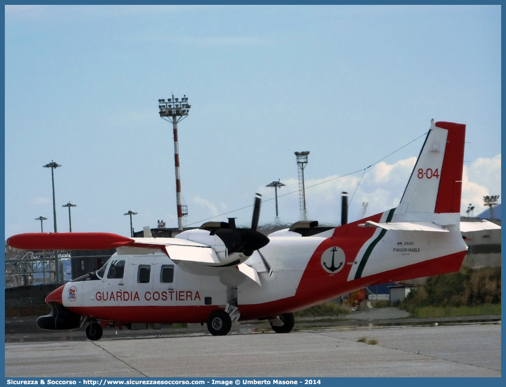 MM25162 / 8-04 "Orca 04"
Corpo delle Capitanerie di Porto
Guardia Costiera 
Piaggio P166DL3
Parole chiave: CP;GC;C.P.;G.C.;Guardia;Costiera;Capitaneria;Capitanerie;di;Porto;Piaggio;P166;DL3;P166DL3