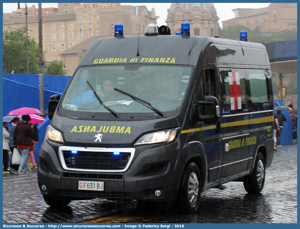 GdiF 631BJ
Guardia di Finanza
Soccorso Sanitario
Peugeot Boxer III serie restyling
Allestitore GGG Elettromeccanica S.r.l.
Parole chiave: GdiF;G.D.F.;GDF;Guardia;di;Finanza;Ambulanza;Peugeot;Boxer;GGG Elettromecanica