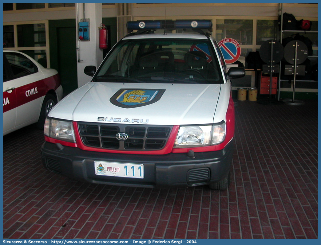 Polizia 111
Repubblica di San Marino
Polizia Civile
Subaru Forester I serie

Parole chiave: Repubblica;San Marino;RSM;R.S.M.;Polizia Civile;Subaru;Forester