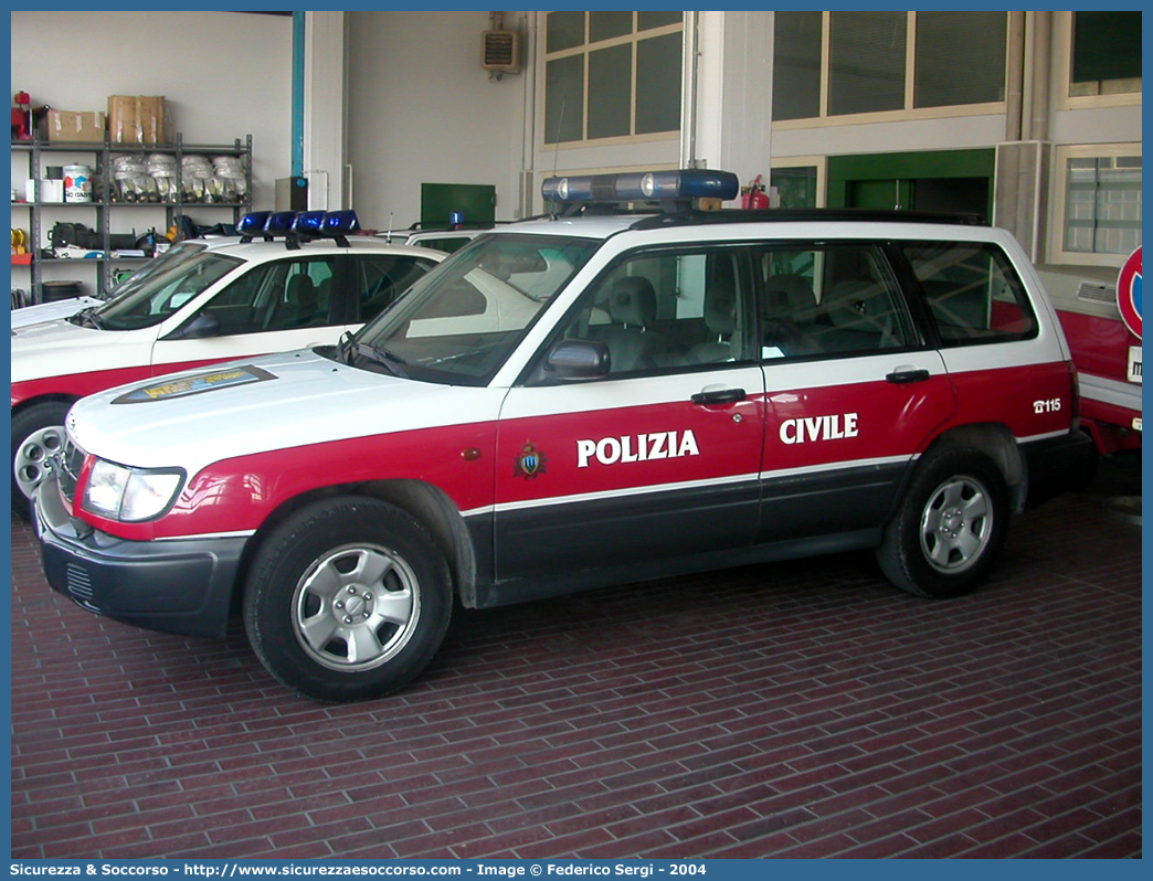 Polizia 111
Repubblica di San Marino
Polizia Civile
Subaru Forester I serie
Parole chiave: Repubblica;San Marino;RSM;R.S.M.;Polizia Civile;Subaru;Forester