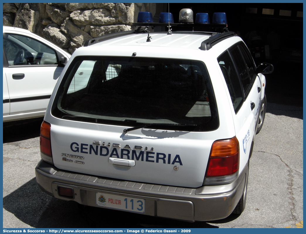 Polizia 113
Repubblica di San Marino
Gendarmeria
Subaru Forester AWD I serie 
Parole chiave: Repubblica;San Marino;RSM;R.S.M.;Gendarmeria;Subaru;Forester;AWD