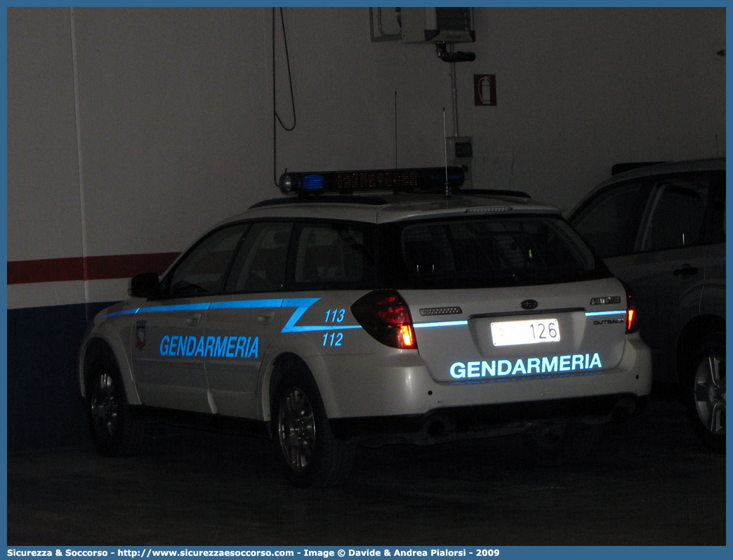 Polizia 126
Repubblica di San Marino
Gendarmeria
Subaru Outback III serie 
Parole chiave: Repubblica;San Marino;RSM;R.S.M.;Gendarmeria;Subaru;Outback