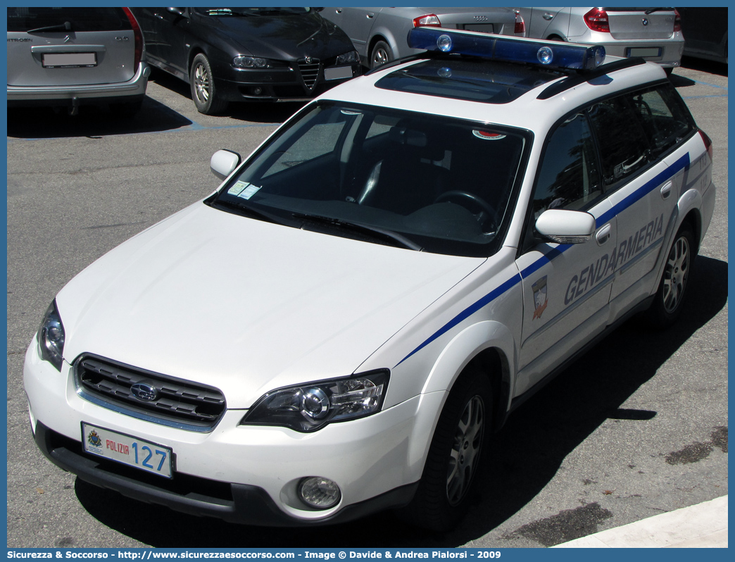 Polizia 127
Repubblica di San Marino
Gendarmeria
Subaru Outback III serie 
Parole chiave: Repubblica;San Marino;RSM;R.S.M.;Gendarmeria;Subaru;Outback