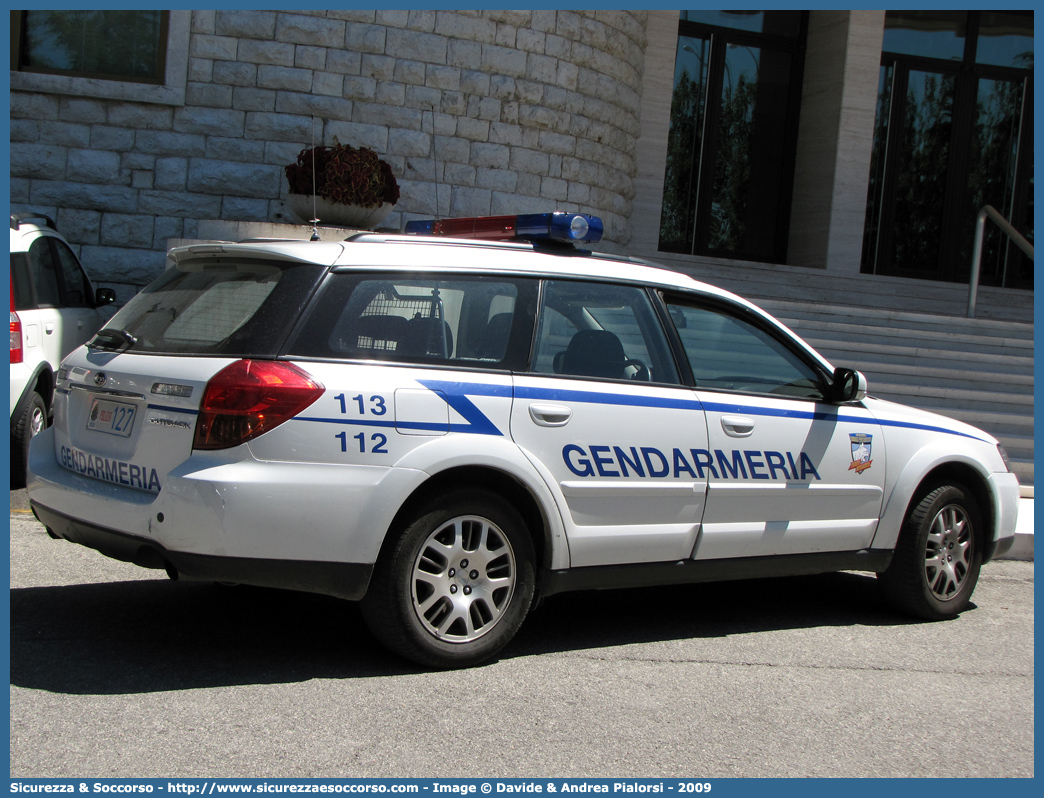 Polizia 127
Repubblica di San Marino
Gendarmeria
Subaru Outback III serie 
Parole chiave: Repubblica;San Marino;RSM;R.S.M.;Gendarmeria;Subaru;Outback