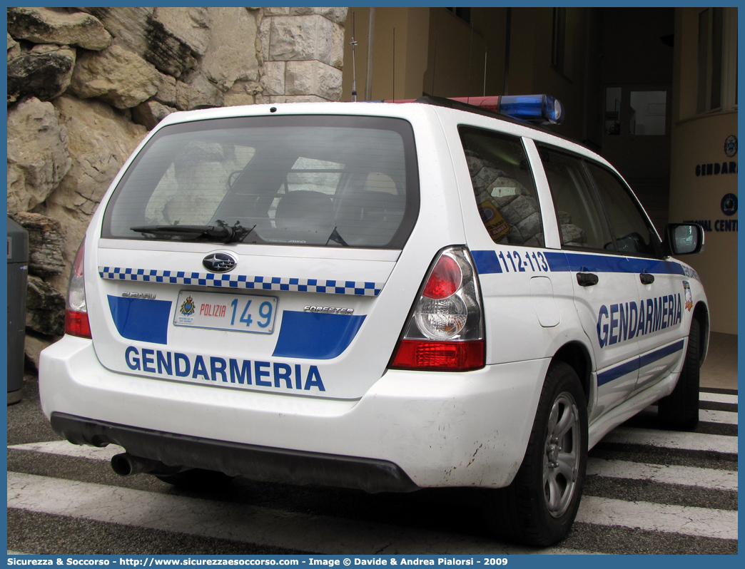 Polizia 149
Repubblica di San Marino
Gendarmeria
Subaru Forester IV serie 
Parole chiave: Repubblica;San Marino;RSM;R.S.M.;Gendarmeria;Subaru;Forester