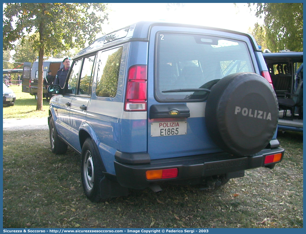 Polizia E1865
Polizia di Stato
Reparto Mobile
Land Rover Discovery II serie
Parole chiave: PS;P.S.;Polizia;Polizia di Stato;Reparto Mobile;Land Rover;Discovery