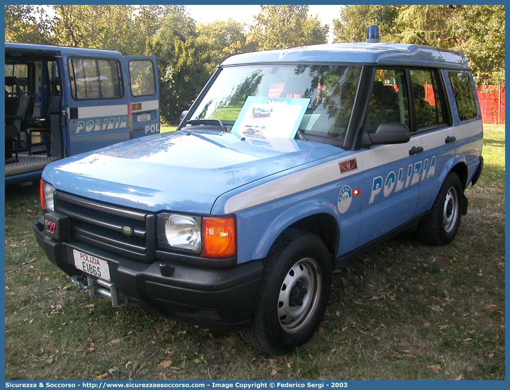 Polizia E1865
Polizia di Stato
Reparto Mobile
Land Rover Discovery II serie
Parole chiave: PS;P.S.;Polizia;Polizia di Stato;Reparto Mobile;Land Rover;Discovery