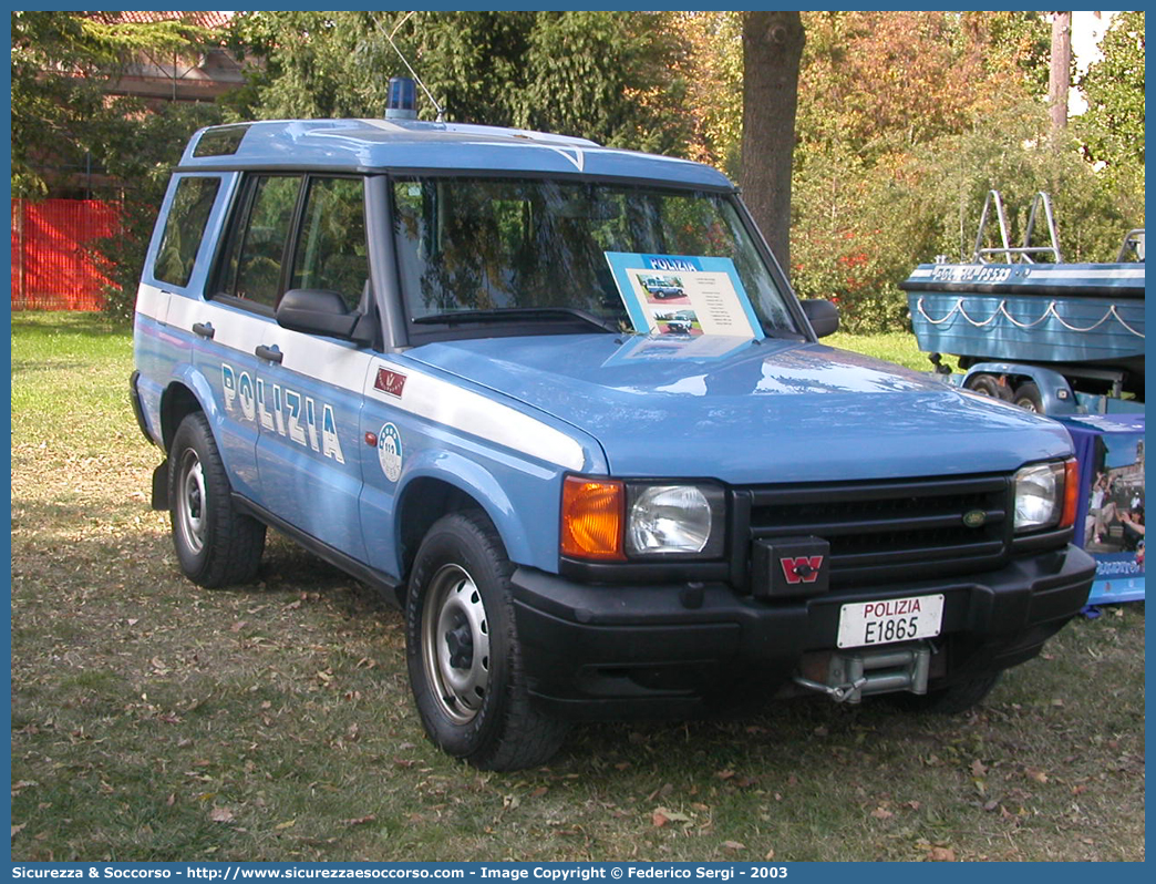 Polizia E1865
Polizia di Stato
Reparto Mobile
Land Rover Discovery II serie
Parole chiave: PS;P.S.;Polizia;Polizia di Stato;Reparto Mobile;Land Rover;Discovery