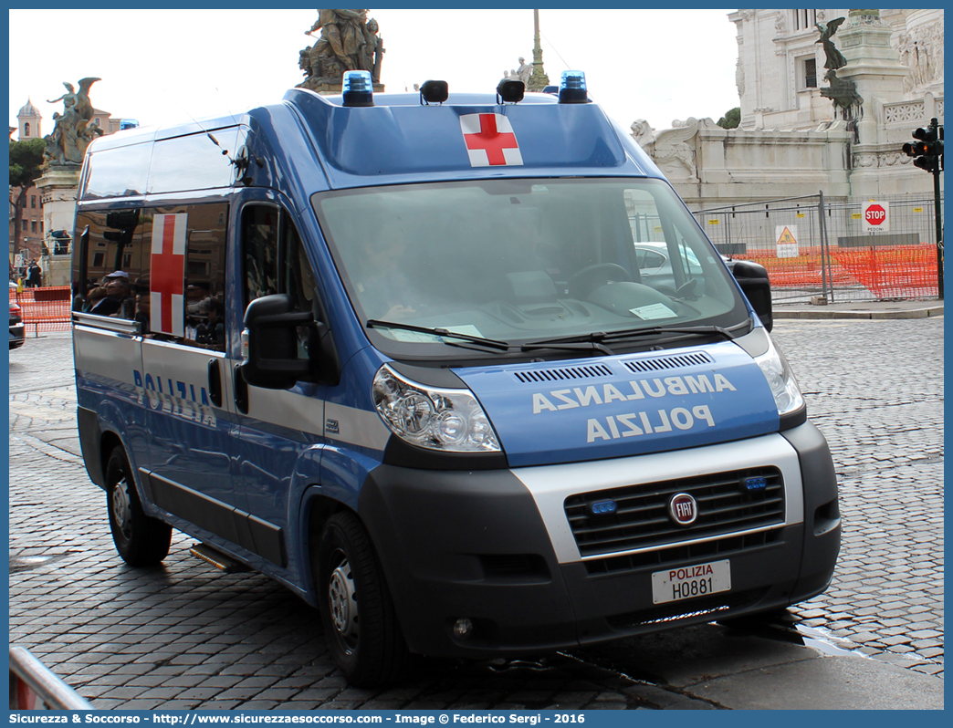 Polizia H0881
Polizia di Stato
Servizio Sanitario
Fiat Ducato III serie
Allestitore FAST S.r.l.
Parole chiave: PS;P.S.;Polizia;di;Stato;Servizio;Sanitario;Fiat;Ducato;X250;Ambulanza;Fast;F.A.S.T.