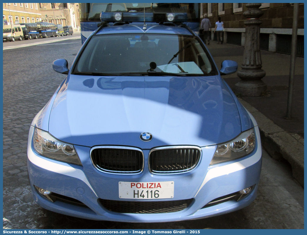 Polizia H4116
Polizia di Stato
BMW Serie 3 E90 Touring restyling
Parole chiave: PS;P.S.;Polizia;di;Stato;Pubblica;Sicurezza;BMW;Serie;3;E90;Touring;H4116