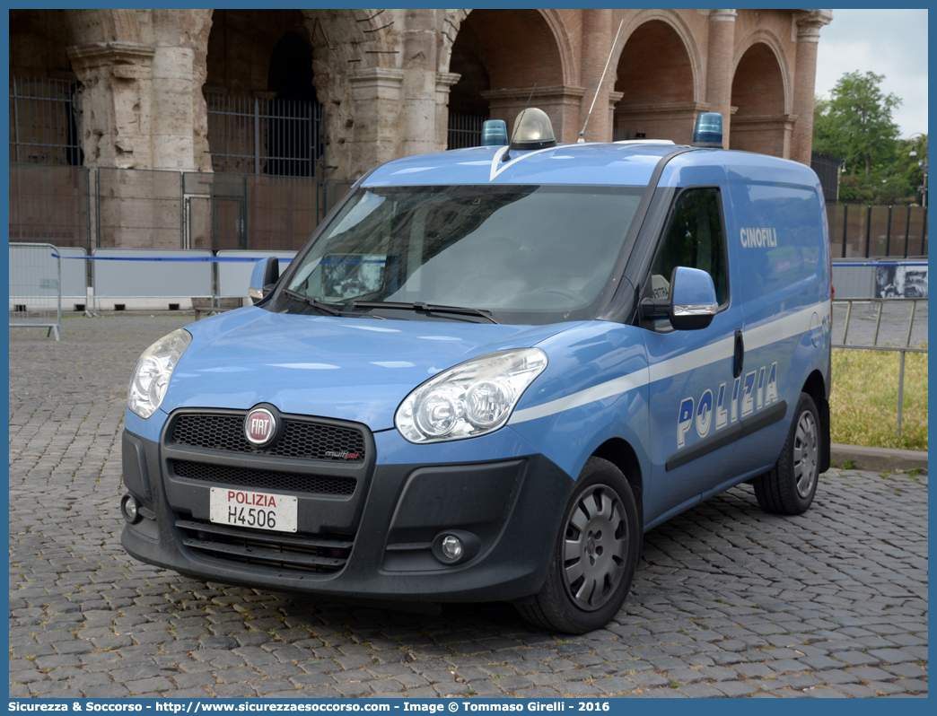 Polizia H4506
Polizia di Stato
Servizio Cinofili
Fiat Doblò II serie
Parole chiave: PS;P.S.;Polizia;Stato;Servizio;Cinofili;Fiat;Doblò