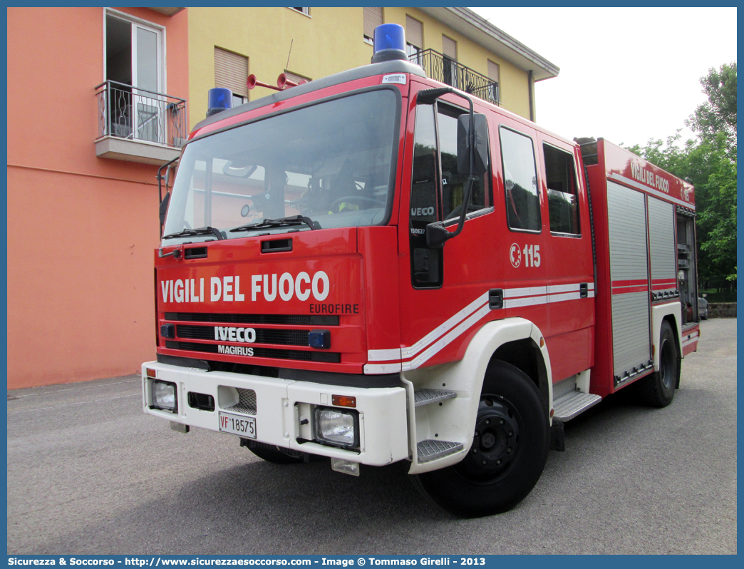 VF 18575
Corpo Nazionale Vigili del Fuoco
Iveco Magirus EuroFire 150E27 I serie
Ricondizionato Fortini S.r.l.
Parole chiave: VVF;V.V.F.;Corpo;Nazionale;Vigili;del;Fuoco;AutoPompaSerbatoio;APS;A.P.S.;Iveco;Magirus;EuroFire;150E27