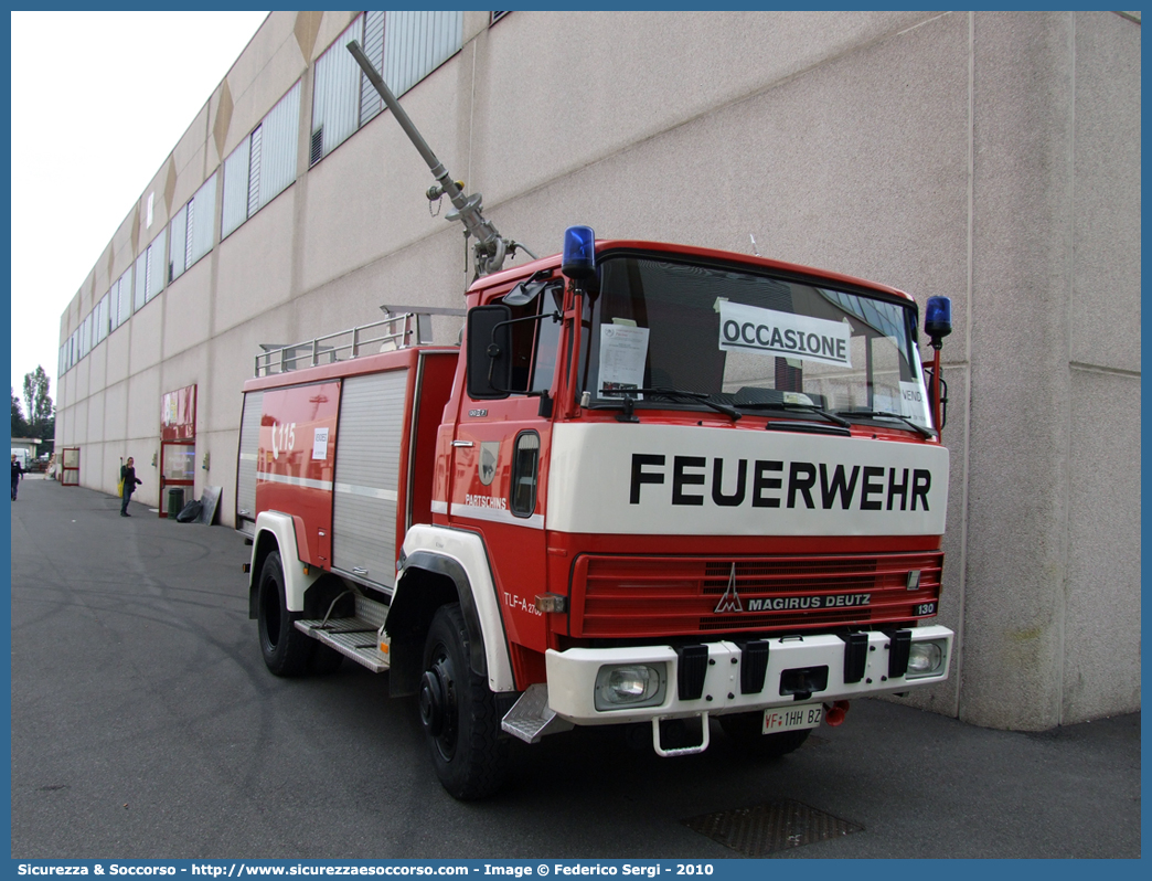 VF 1HH BZ
Vigili del Fuoco Volontari Parcines
Freiwillige Feuerwehr Partschins
Iveco 130D7 4x4
Allestitore Magirus Deutz
Parole chiave: VF;VFV;V.F.;V.F.V.;Vigili;Fuoco;Volontari;Freiwillige;Feuerwehr;Parcines;Partschins;Iveco;130D7;130;Magirus;Deutz