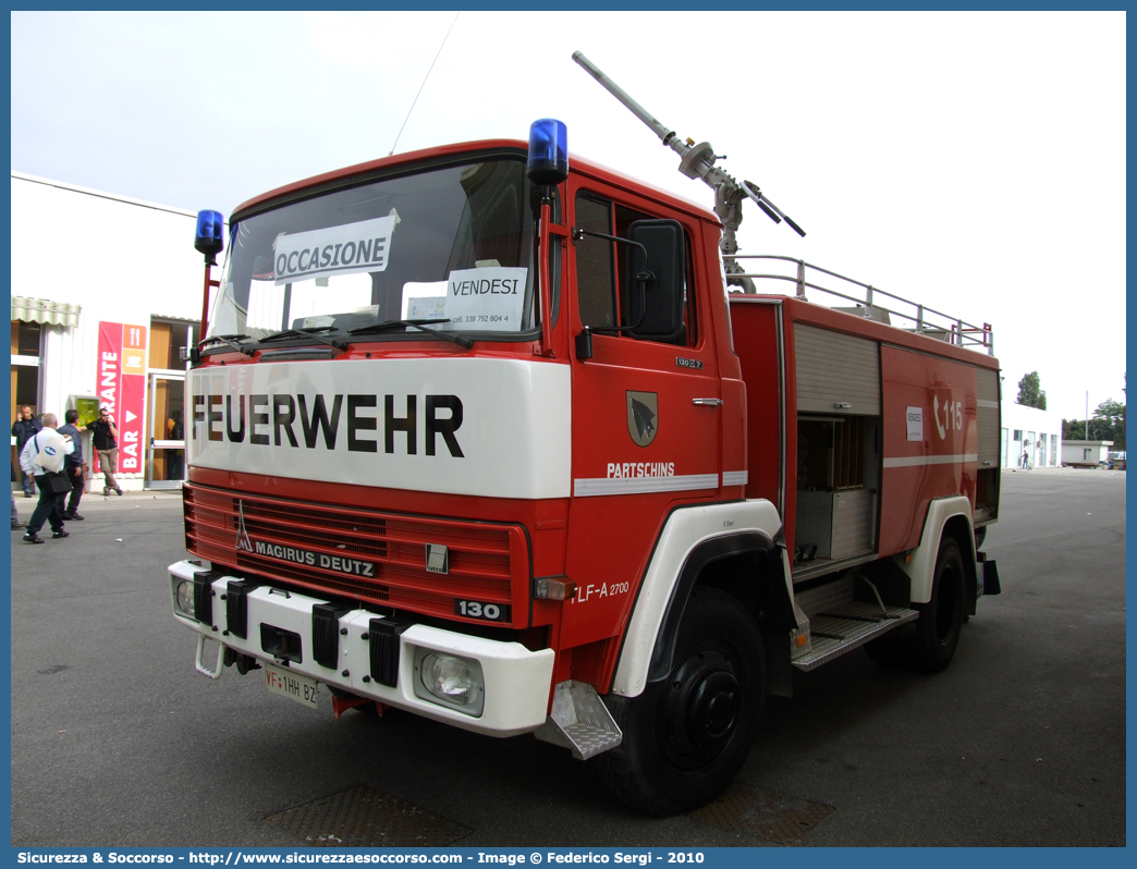 VF 1HH BZ
Vigili del Fuoco Volontari Parcines
Freiwillige Feuerwehr Partschins
Iveco 130D7 4x4
Allestitore Magirus Deutz
Parole chiave: VF;VFV;V.F.;V.F.V.;Vigili;Fuoco;Volontari;Freiwillige;Feuerwehr;Parcines;Partschins;Iveco;130D7;130;Magirus;Deutz