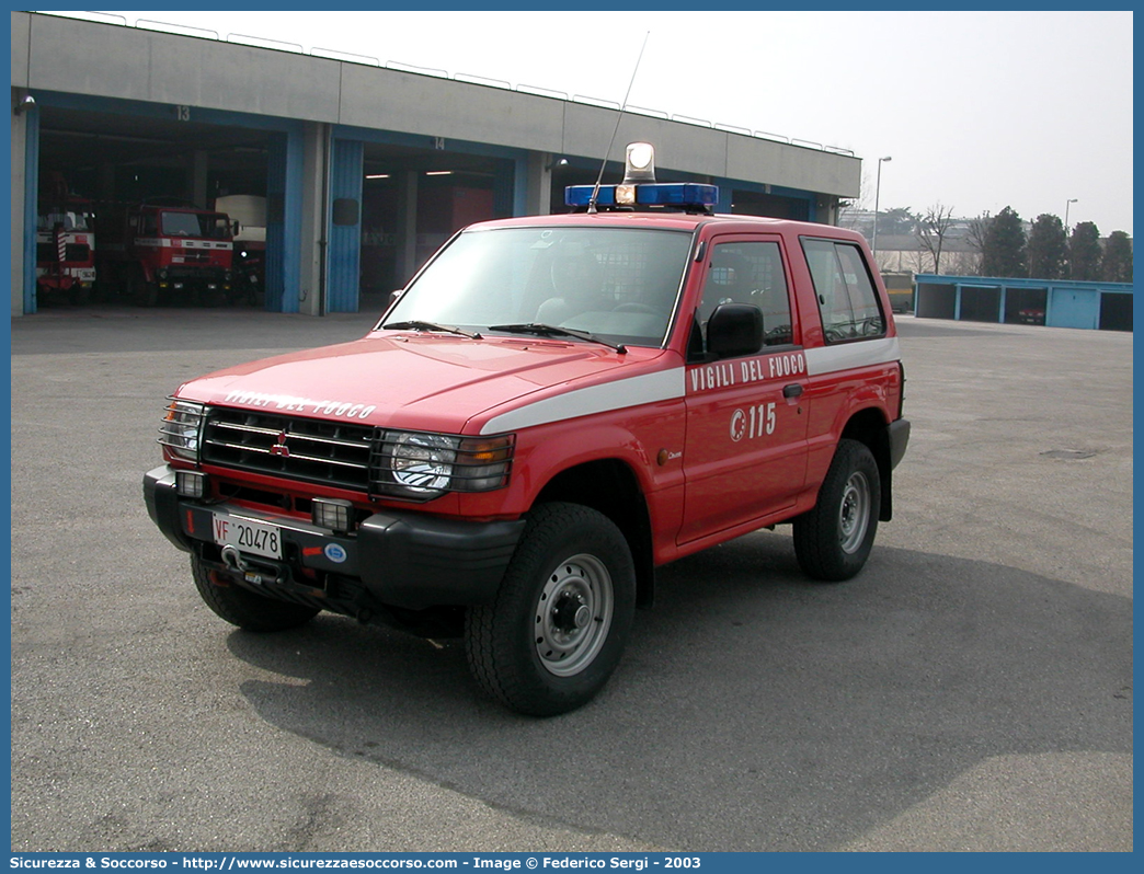 VF 20478
Corpo Nazionale Vigili del Fuoco
Mitsubishi Pajero SWB II serie
Parole chiave: VVF;V.V.F.;Corpo;Nazionale;Vigili;del;Fuoco;Mitsubishi;Pajero;SWB