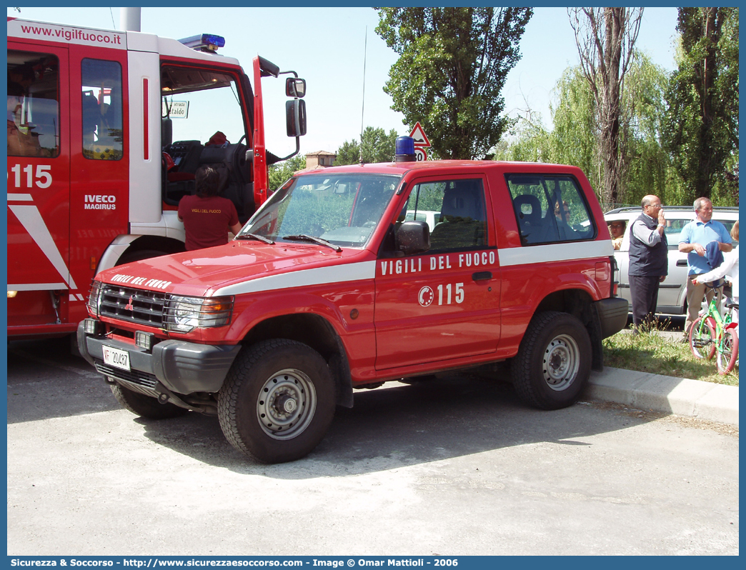 VF 20487
Corpo Nazionale Vigili del Fuoco
Mitsubishi Pajero SWB II serie
Parole chiave: VVF;V.V.F.;Corpo;Nazionale;Vigili;del;Fuoco;Mitsubishi;Pajero;SWB