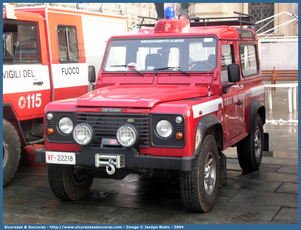 VF 22218
Corpo Nazionale Vigili del Fuoco
Land Rover Defender 90
Parole chiave: VF;VVF;V.F.;V.V.F.;Corpo;Nazionale;Vigili del Fuoco;Vigili;Fuoco;Land Rover;Defender;90;22318