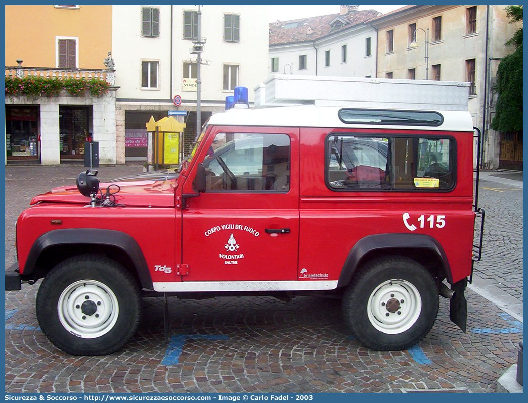 VF J88TN
Corpo Vigili del Fuoco Volontari Salter
Land Rover Defender 90
Parole chiave: VF;V.F.;Vigili del Fuoco;Vigili;Fuoco;Corpo;Volontari;Salter;Land Rover;Defender;90