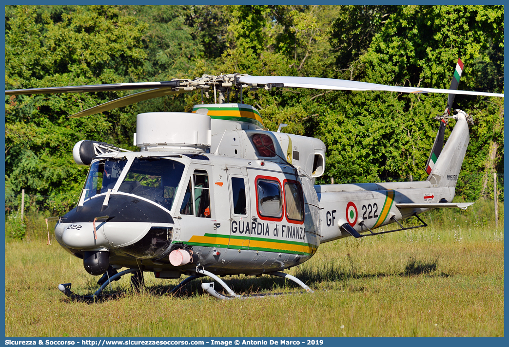 MM81510 / GF 222
Guardia di Finanza
R.O.A.N. Componente Aerea
Agusta Bell AB412 HP
Parole chiave: GdiF;G.D.F.;GDF;Guardia di Finanza;R.O.A.N.;ROAN;Componente Aerea;Agusta Bell;AB412 HP;216