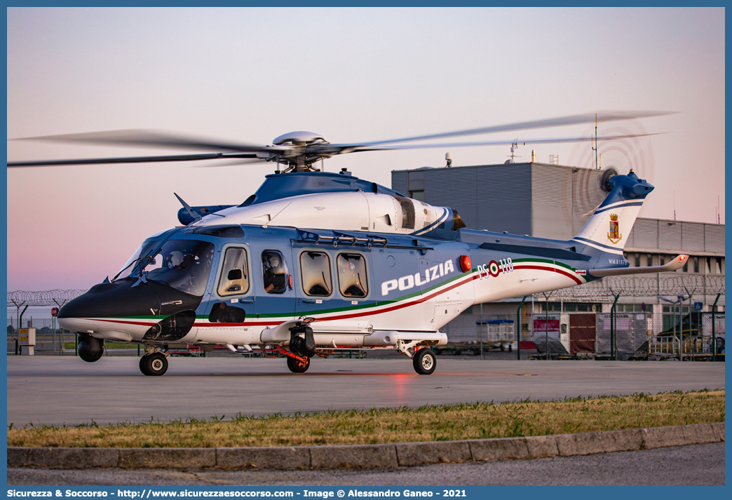 MM81979 / PS 118
Polizia di Stato
Reparto Volo
Leonardo Helicopters AW139
Parole chiave: PS;P.S.;Polizia;di;Stato;Pubblica;Sicurezza;Reparto;Volo;Agusta;Westland;Leonardo;Helicopters;139