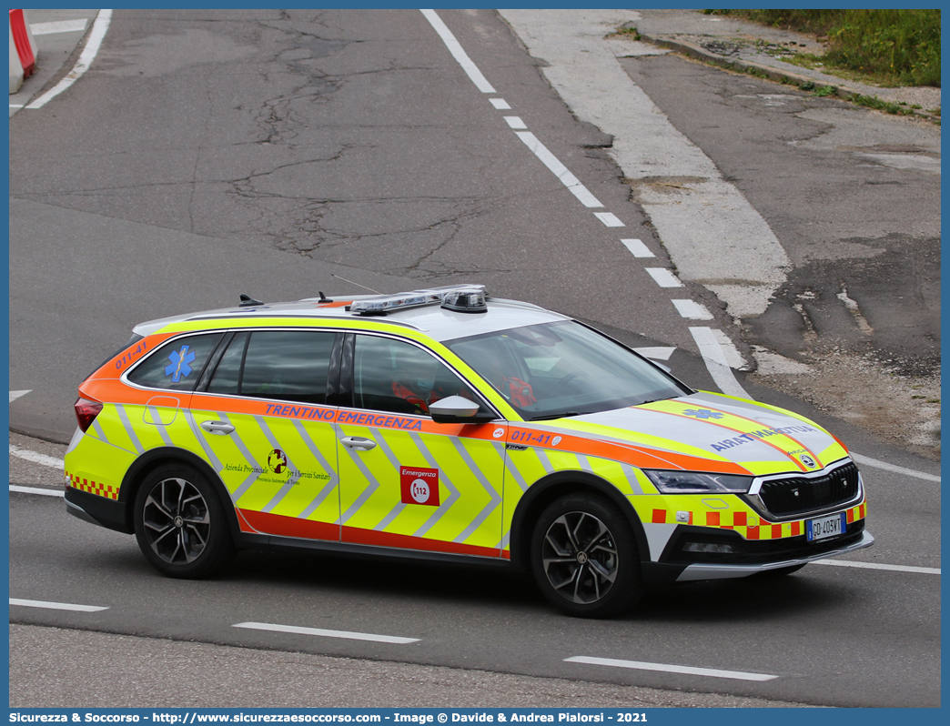 011-41
118 Trentino Emergenza
Skoda Octavia Wagon Scout VI serie
Allestitore Aricar S.p.A.
Parole chiave: 118;Trento;Trentino;Emergenza;Automedica;Autosanitaria;Skoda;Octavia;Scout;Aricar