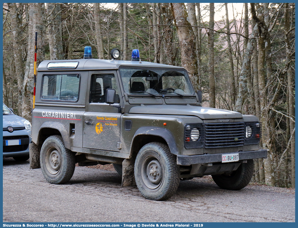 CC BU087
Arma dei Carabinieri
Comando Unità per la Tutela Forestale, 
Ambientale e Agroalimentare
Parco Nazionale delle Foreste Casentinesi
Land Rover Defender 90
Parole chiave: CC;C.C.;Arma;dei;Carabinieri;Comando;Unità;per;la;Tutela;Forestale;Ambientale;Agroalimentare;Land;Rover;Defender;90