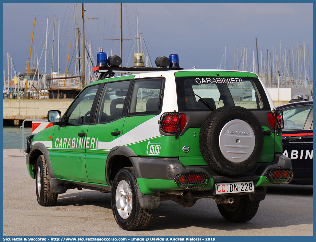 CC DN228
Arma dei Carabinieri
Comando Unità per la Tutela Forestale, 
Ambientale e Agroalimentare
Nissan Terrano II serie
Parole chiave: CC;C.C.;Arma;dei;Carabinieri;Comando;Unità;per;la;Tutela;Forestale;Ambientale;Agroalimentare;Nissan;Terrano