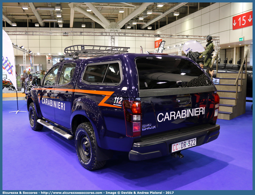 CC DR322
Arma dei Carabinieri
Isuzu D-Max II serie
Centro Carabinieri Addestramento Alpino
Allestitore Maritan S.r.l.
Parole chiave: CC;C.C.;Arma;dei;Carabinieri;Centro;Addestramento;Soccorso;Alpino;Maritan;Isuzu;D-Max;DMax