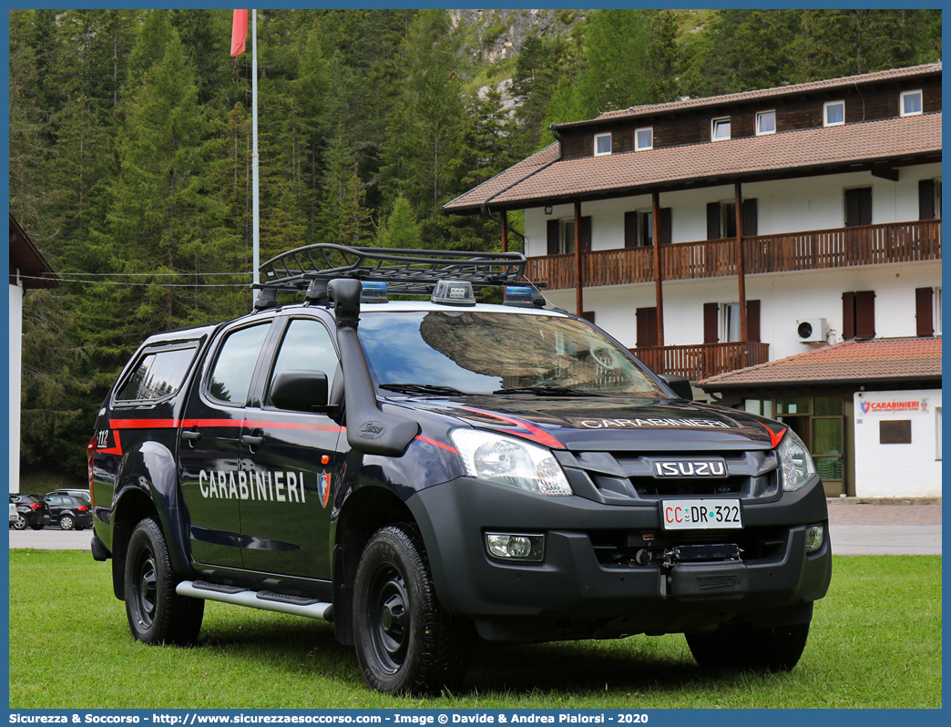 CC DR322
Arma dei Carabinieri
Isuzu D-Max II serie
Centro Carabinieri Addestramento Alpino
Allestitore Maritan S.r.l.
Parole chiave: CC;C.C.;Arma;dei;Carabinieri;Centro;Addestramento;Soccorso;Alpino;Maritan;Isuzu;D-Max;DMax