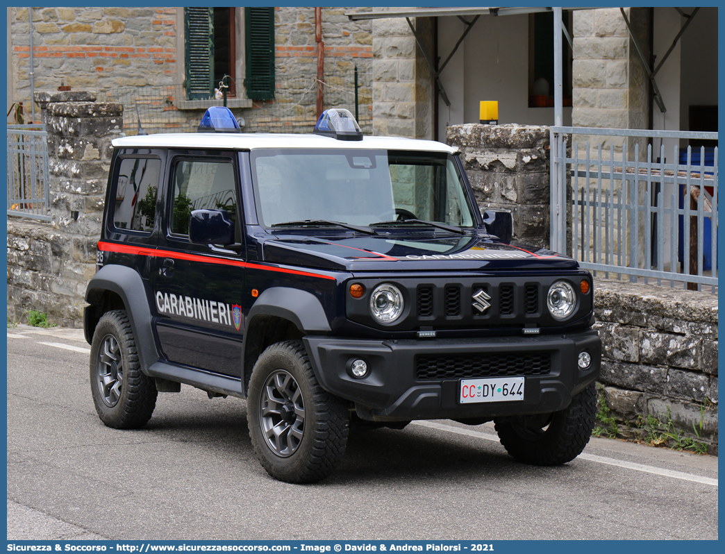 CC DY644
Arma dei Carabinieri
Comando Unità per la Tutela Forestale, 
Ambientale e Agroalimentare
Suzuki Jimny II serie
Allestitore Focaccia Group S.r.l.
Parole chiave: CC;C.C.;Arma;dei;Carabinieri;Comando;Unità;per;la;Tutela;Forestale;Ambientale;Agroalimentare;Suzuki;Jimny;Focaccia