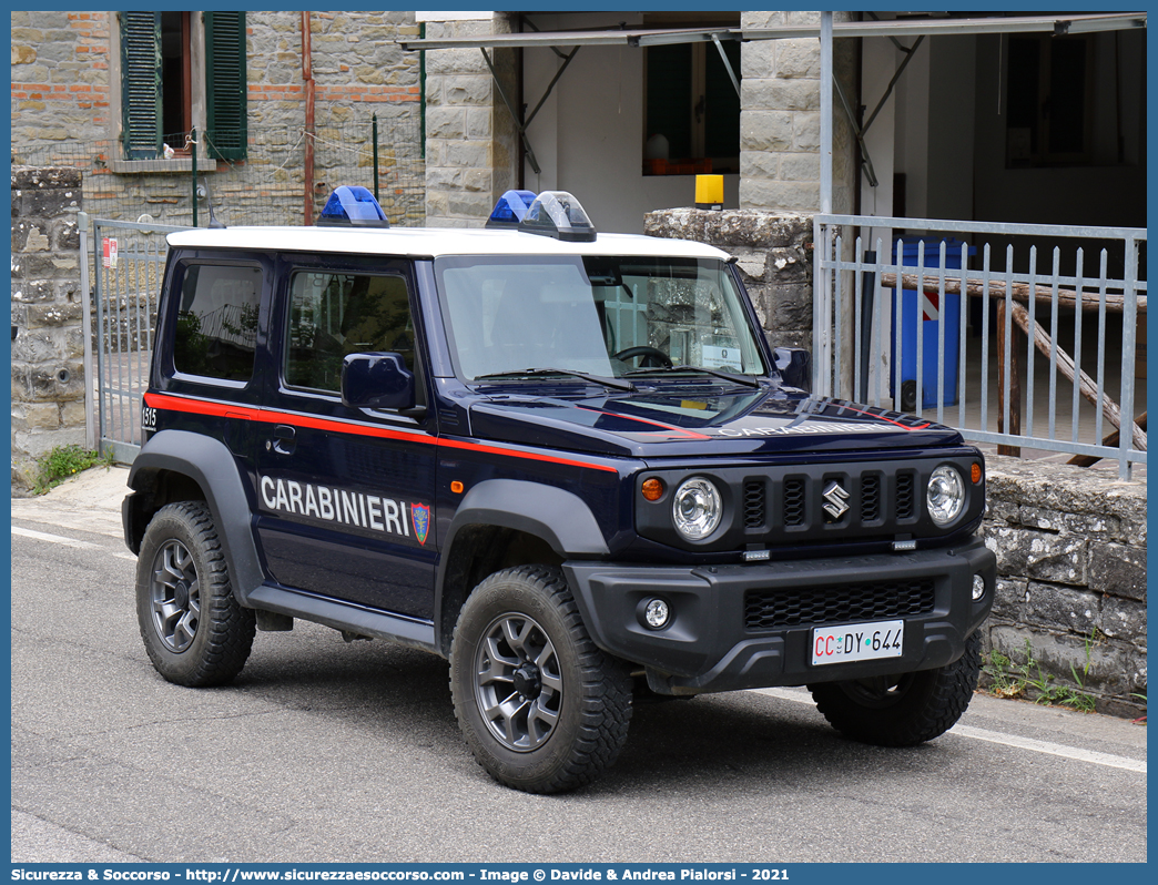 CC DY644
Arma dei Carabinieri
Comando Unità per la Tutela Forestale, 
Ambientale e Agroalimentare
Suzuki Jimny II serie
Allestitore Focaccia Group S.r.l.
Parole chiave: CC;C.C.;Arma;dei;Carabinieri;Comando;Unità;per;la;Tutela;Forestale;Ambientale;Agroalimentare;Suzuki;Jimny;Focaccia