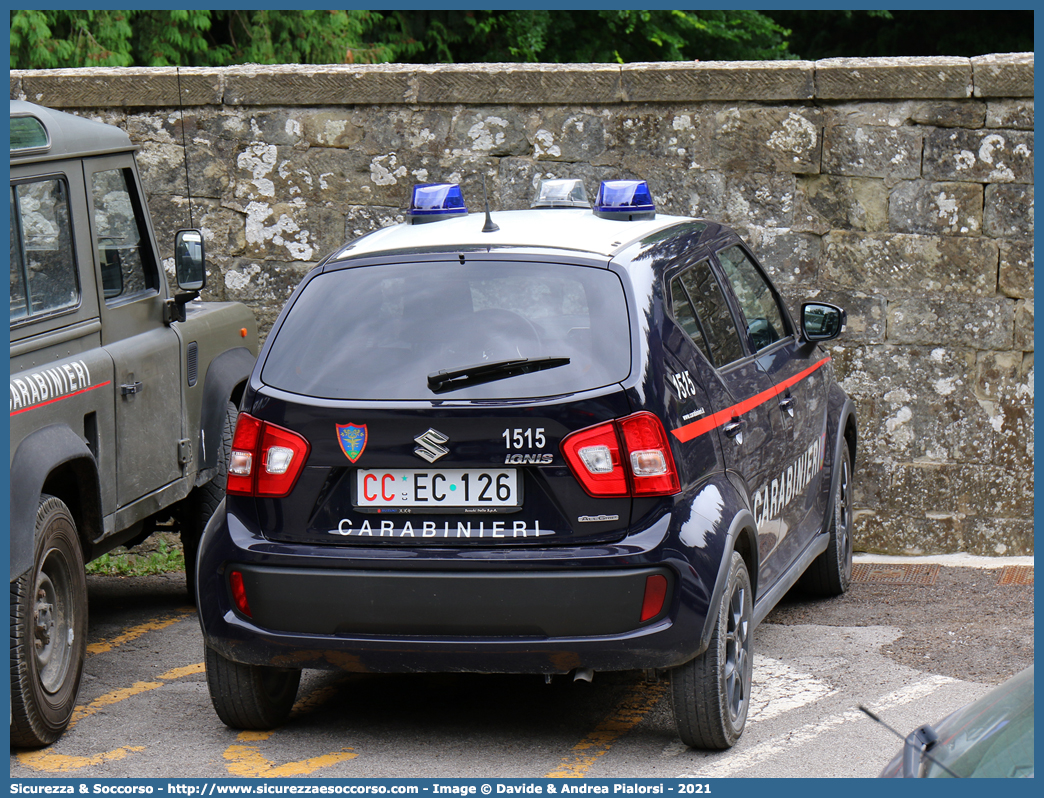 CC EC126
Arma dei Carabinieri
Comando Unità per la Tutela Forestale, 
Ambientale e Agroalimentare
Suzuki Ignis II serie
Parole chiave: CC;C.C.;Arma;dei;Carabinieri;Comando;Unità;per;la;Tutela;Forestale;Ambientale;Agroalimentare;Suzuki;Ignis