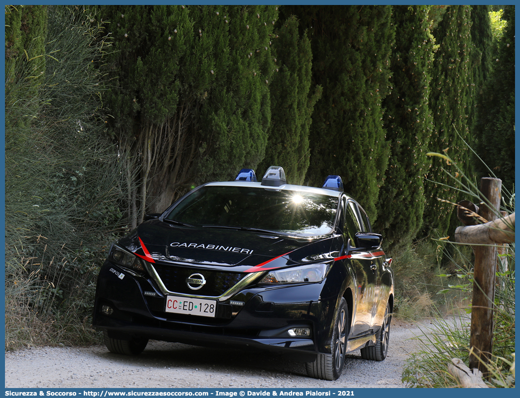 CC ED128
Arma dei Carabinieri
Comando Unità per la Tutela Forestale, 
Ambientale e Agroalimentare
Nissan Leaf II serie
Allestitore Cita Seconda S.r.l.
Parole chiave: CC;C.C.;Arma;dei;Carabinieri;Comando;Unità;per;la;Tutela;Forestale;Ambientale;Agroalimentare;Nissan;Leaf;Cita;Seconda