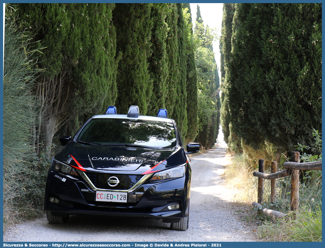 CC ED128
Arma dei Carabinieri
Comando Unità per la Tutela Forestale, 
Ambientale e Agroalimentare
Nissan Leaf II serie
Allestitore Cita Seconda S.r.l.
Parole chiave: CC;C.C.;Arma;dei;Carabinieri;Comando;Unità;per;la;Tutela;Forestale;Ambientale;Agroalimentare;Nissan;Leaf;Cita;Seconda