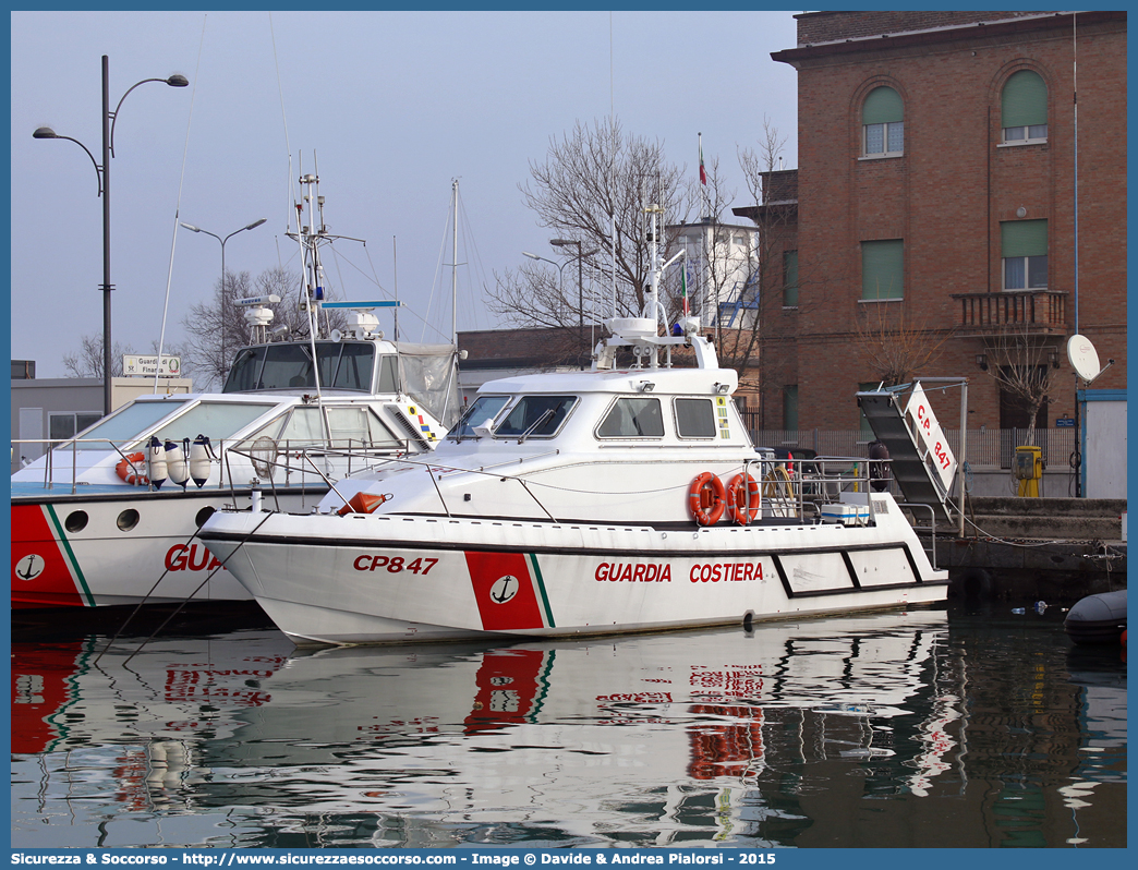 CP 847
Corpo delle Capitanerie di Porto
Guardia Costiera
Vedetta Costiera Classe 825
Parole chiave: CP;C.P.;GC;G.C.;Guardia;Costiera;Capitaneria;Capitanerie;Porto;Vedetta;Vedette;Costiere;Classe;825