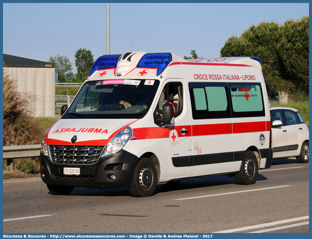 CRI 222AD
Croce Rossa Italiana
Lipomo (CO)
Renault Master IV serie
Allestitore Aricar S.p.A.
Parole chiave: Croce;Rossa;Italiana;CRI;C.R.I.;Ambulanza;Renault;Master;Lipomo;Aricar