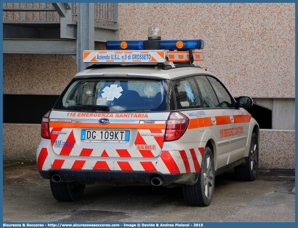 ALFA MIKE 01
118 Grosseto Soccorso
Subaru Outback III serie restyling
Allestitore MAF S.n.c.
Parole chiave: 118;Grosseto;Soccorso;Automedica;Automedicalizzata;Auto Medica;Auto Medicalizzata;Subaru;Outback;Maf;Mariani Alfredo e Figlio