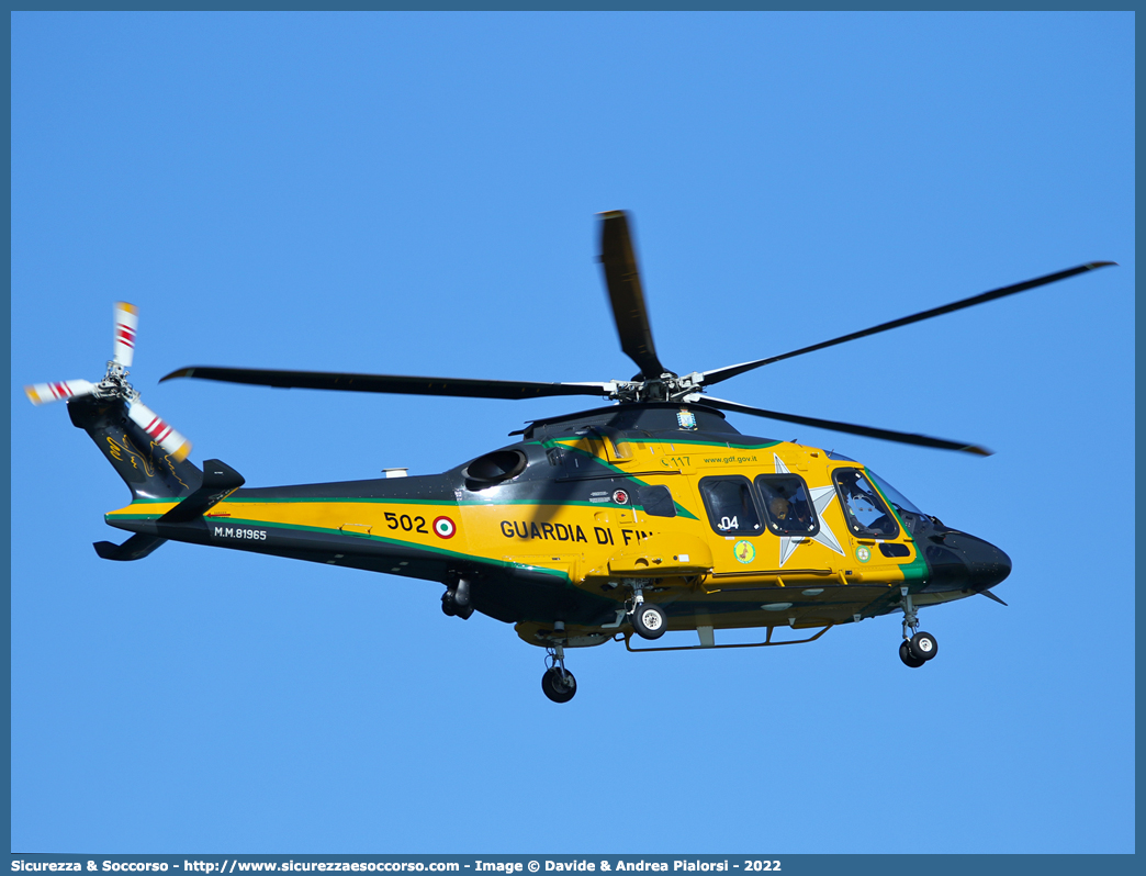 MM81965/ GF 502
Guardia di Finanza
R.O.A.N. Componente Aerea
Leonardo Helicopters UH169A
Parole chiave: GdiF;G.D.F.;GDF;Guardia di Finanza;R.O.A.N.;ROAN;Componente Aerea;Leonardo;Helicopters;Agusta;Westland;AW169;UH169A